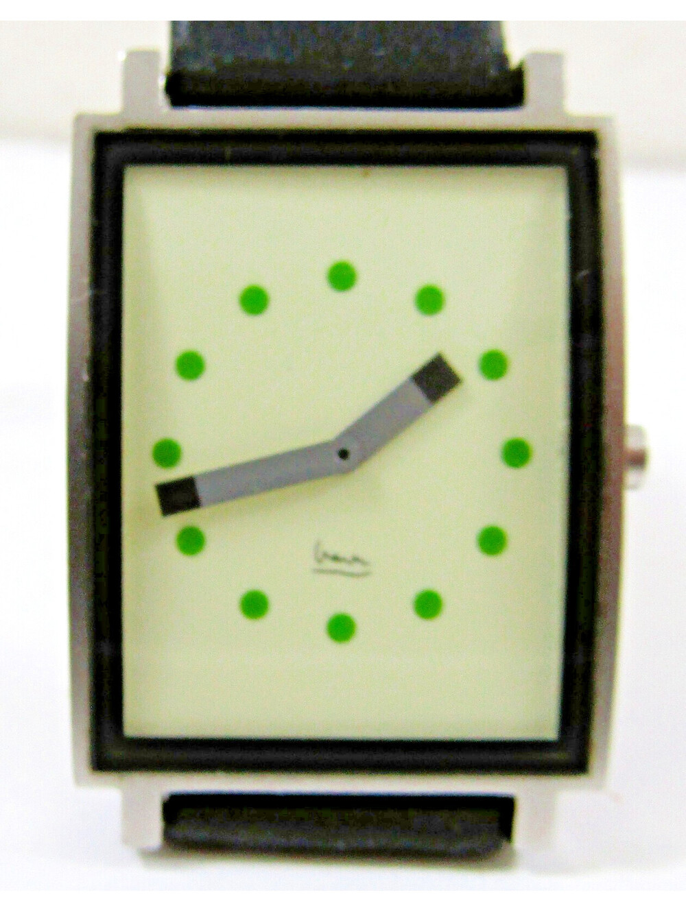 Michael Graves Shenandoah Wristwatch Cream Face and Green Number Dots